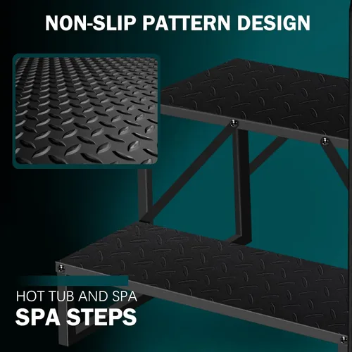 Miniatura 3 de Escalones de bañera de hidromasaje con pasamanos, accesorios inflables para bañera de hidromasaje para adultos, accesorios de bañera para spa