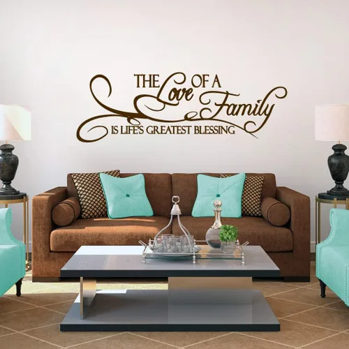 Miniatura 8 de Vinilo decorativo de pared The Love of A Family, pared de habitación familiar, sala de estar, cita de pared de la familia es la mayor bendición