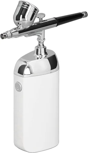 Aerógrafo portátil facial de oxígeno, rociador de niebla facial, dispositivo de niebla facial, mini kit de aerógrafo facial para decoración de Blanco