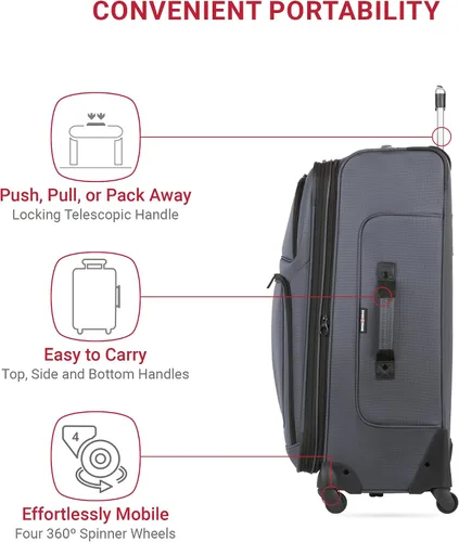 Miniatura 154 de SwissGear - Equipaje suave expandible Sion con ruedas, Negro