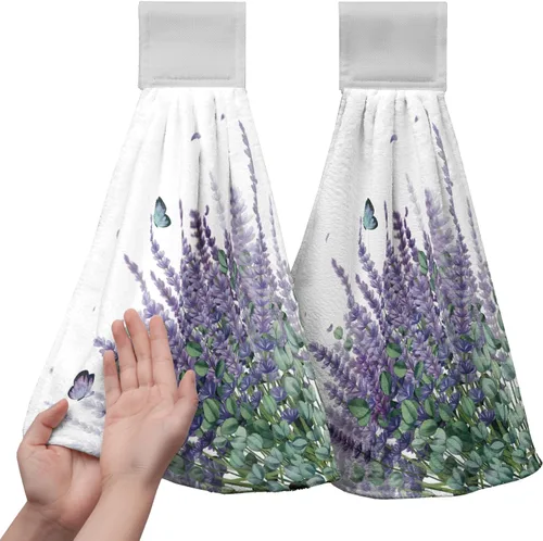 Miniatura 58 de America Stars - Juego de 2 toallas de cocina azules con lazo para colgar, patrióticas para colgar el 4 de julio, juego de 2 toallas de mano