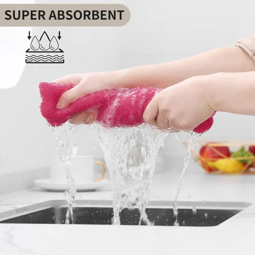 Miniatura 368 de Kitinjoy - Paños de cocina de 100 % algodón, tela de tejido gofrado, paño de limpieza ultrasuave, absorbente y de secado rápido. Beige
