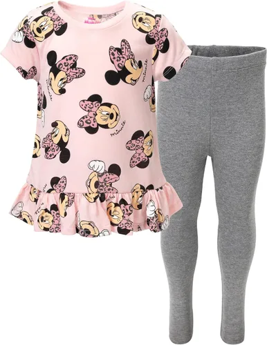 Disney Minnie Mouse - Conjunto de camiseta y leggings para bebés y niños grandes (12 meses - 14-16)