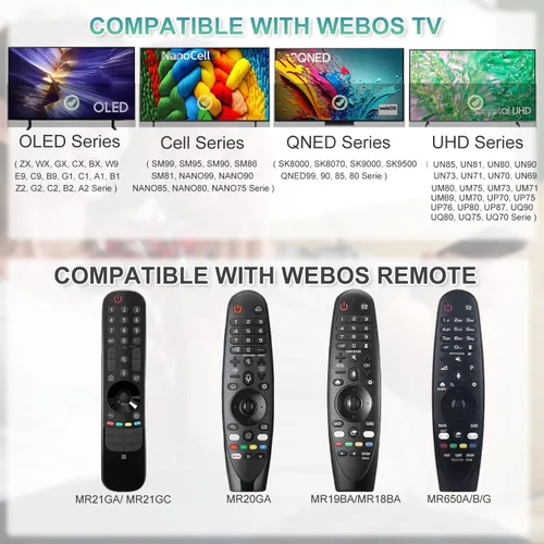 Miniatura 4 de Mando a distancia Magic Voice de repuesto para LG Smart TV, con función de puntero, compatible con televisores LG QNED, OLED, UHD 4K y 8K webOS
