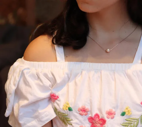 Miniatura 7 de Collar de hija relleno de oro de mamá o papá, collar clásico de perlas blancas con mensaje significativo, listo para regalar