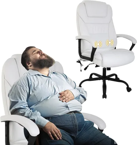 Silla de oficina grande y alta para personas pesadas, 500 libras, silla de computadora de piel sintética, silla de escritorio de masaje, silla