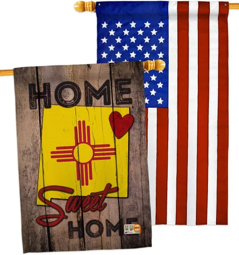 Miniatura 5 de State New Mexico Home Sweet House Flags 2 pcs Pack Americana States USA American Territories Republic Country Particular Area Small Decorative Gift
