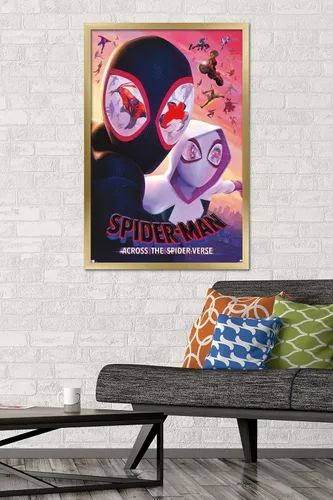 Miniatura 2 de Marvel Spider-Man: Across The Spider-Verse - Póster de pared de una hoja, 34 pulgadas de largo x 22.4 pulgadas de ancho, versión enmarcada en oro