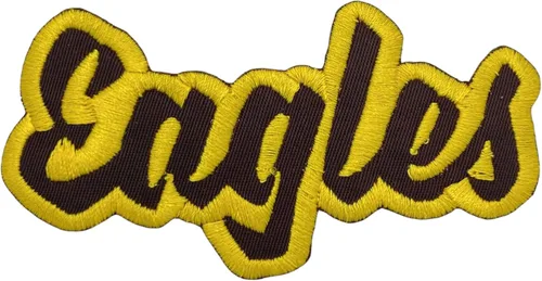 Miniatura 13 de (2 x 4 pulgadas) Eagles, espíritu de equipo, bordado, parche para planchar (sarga blanca/contorno verde)