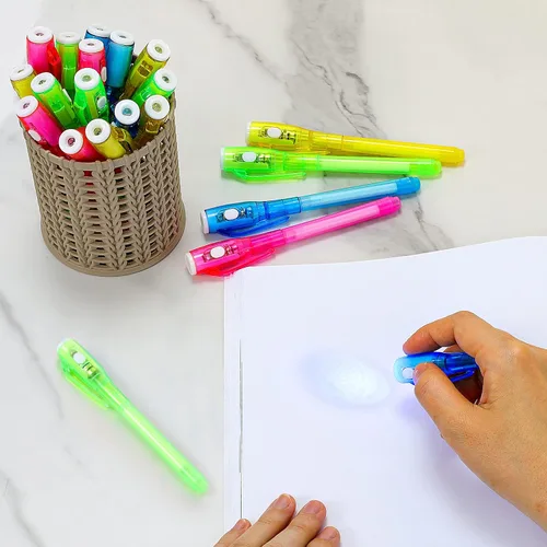 Miniatura 3 de 30 piezas de bolígrafos de tinta invisible con luz UV, bolígrafo espía, marcador mágico, recuerdos de fiesta para niños de 8 a 12 años, regalos