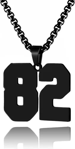 Miniatura 78 de Collar de Número Dorado para Hombre, Cadena de Acero Inoxidable con Colgante de Número para Atletas, Joyería Deportiva Personalizada para Niños