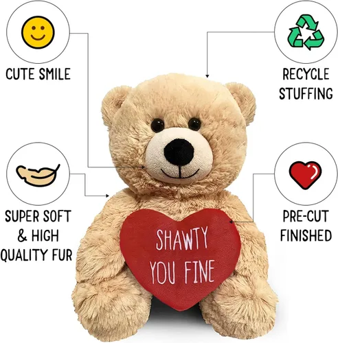 Miniatura 5 de Witty Enterprise Shawty You Fine - Oso de peluche de 10 pulgadas - Regalos para parejas para él - Divertido animal de peluche para novia, novio