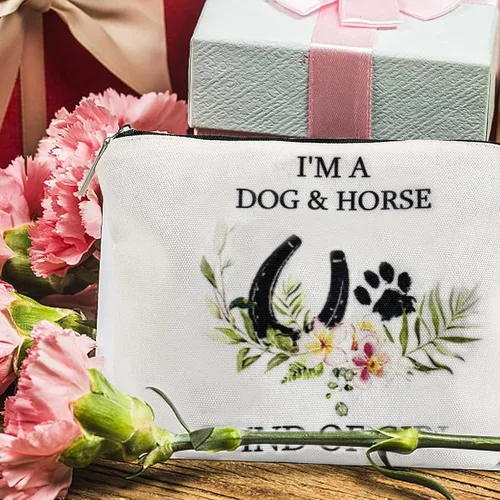 Miniatura 3 de I'm a Dog & Horse Kind of Girl - Bolsas de cosméticos, bolsas de maquillaje para mujeres, mamá de perro, regalos para amantes de los caballos