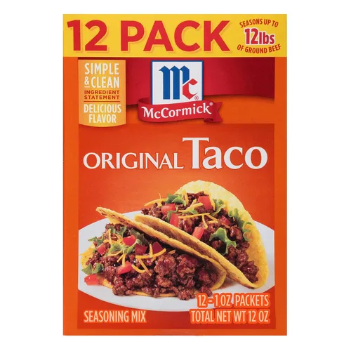 Miniatura 14 de McCormick Classic Taco Seasoning Mix Packet, suave, 1 onza (paquete de 24)