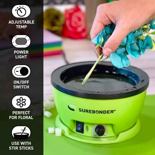 Miniatura 3 de Surebonder 803 Sartén eléctrica para pegamento caliente, temperatura ajustable de 225-400 °F, 5.25 pulgadas de diámetro, 1 pulgada de profundidad