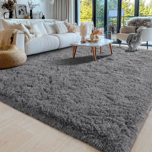 Miniatura 154 de Alfombras de área de 8x10 para sala de estar, alfombra shaggy grande ultra suave y esponjosa para dormitorio, alfombras de felpa mullida Blanco crema