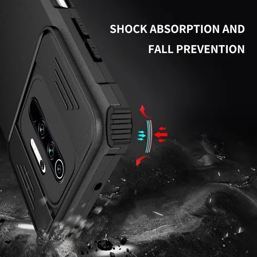 Miniatura 4 de Asuwish Funda de teléfono para Xiaomi Redmi Note 8 Pro con protector de pantalla de vidrio templado y cubierta de cámara deslizante Soporte Soporte