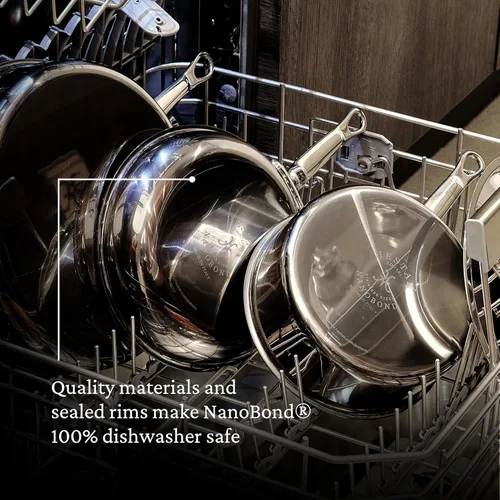 Miniatura 10 de Hestan - Colección NanoBond - Calentador de mantequilla de titanio de acero inoxidable, compatible con placa de inducción, 0.75 cuartos de galón