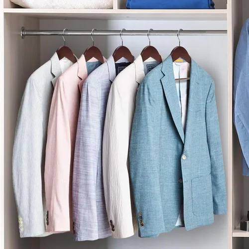 Miniatura 8 de JS HANGER Perchas de madera para traje, paquete de 20 perchas de madera de alta calidad de 17.5 pulgadas con barra antideslizante para pantalones
