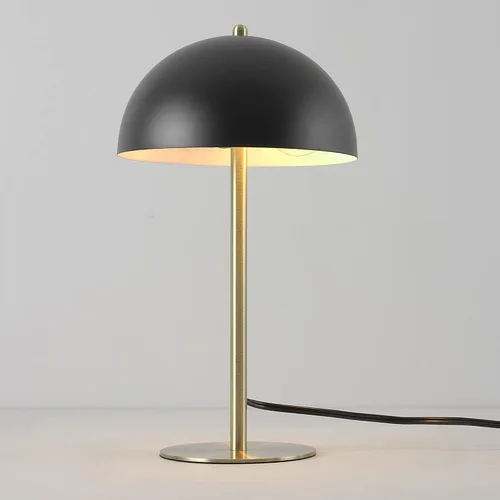 Miniatura 3 de Globe Electric 52938 Luna - Lámpara de escritorio de 15 pulgadas, negro mate, detalles de latón mate, interruptor basculante de encendido/apagado