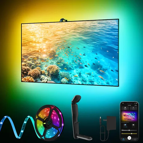KANTUTOE - Retroiluminación LED de TV con sincronización a la pantalla, luces LED de 20.34 pies para televisores y monitores de PC de 65 a 100