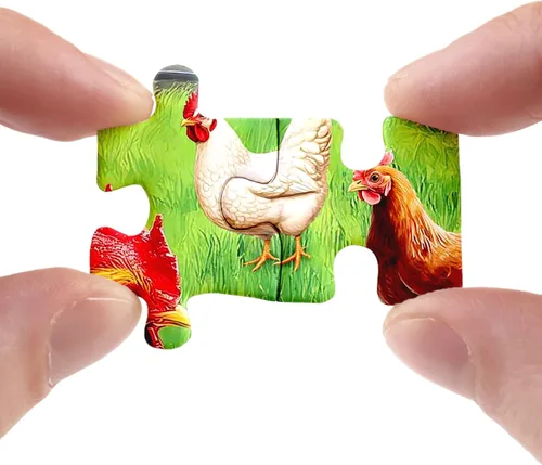 Miniatura 3 de Rompecabezas de Granja de Pollos para Adultos 1000 Piezas, Rompecabezas de Animales y Flores, Rompecabezas de Girasol de Acción de Gracias Aves