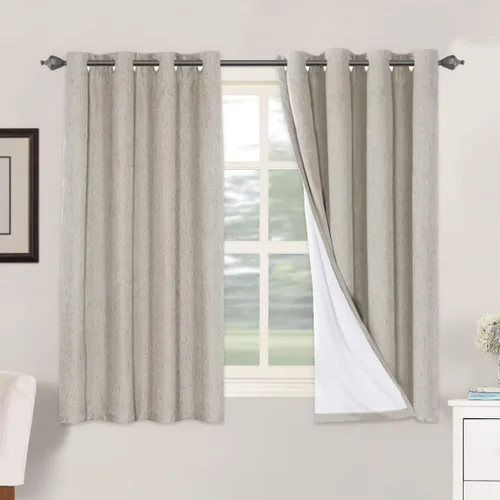 Miniatura 130 de H.VERSAILTEX Cortinas opacas de lino de 72 pulgadas de largo, 100% absolutamente opacas, con aislamiento térmico, con textura de lino, cortinas