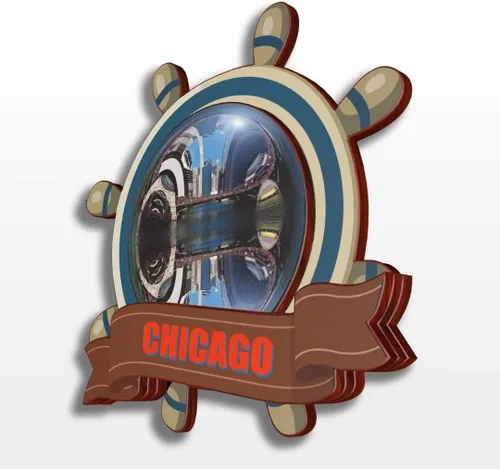 Miniatura 3 de Imán de madera para nevera de Chicago, Illinois, Estados Unidos, América, colección de madera, 3D, hecho a mano, recuerdos de la ciudad