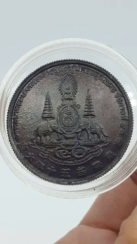 Miniatura 3 de Amuleto tailandés Moneda conmemorativa Rey Rama 9 Rey Bhumibol"Ocho Inmortales" celebrando 50 años en el reinado Amuletos tailandeses