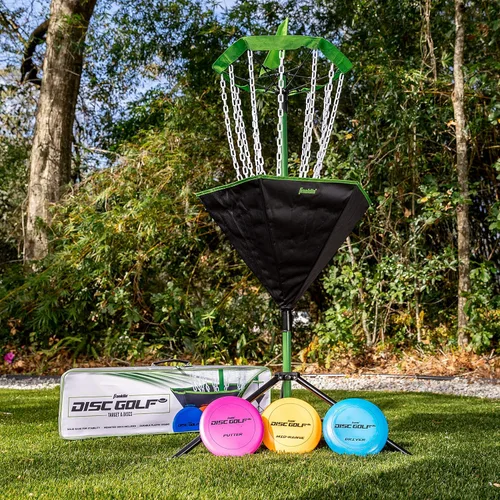 Miniatura 12 de Franklin Sports Cestas de Disc Golf - Objetivo Portátil de Disc Golf con Cadenas Incluidas - Equipo de Soporte de Cesta de Disc Golf para Creación