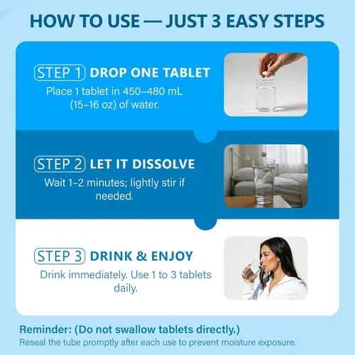 Miniatura 8 de Tabletas de hidrógeno molecular (H2) con magnesio – Tableta de agua de hidrógeno de 12 PPM para agua potable, rica en antioxidantes, apoya la salud