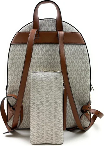 Miniatura 4 de Michael Kors Jaycee - Mochila escolar grande con cartera JST Continental, Vainilla Signature