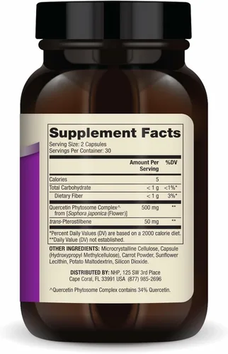 Miniatura 2 de Dr. Mercola Quercetina y pterostilbeno avanzado - Apoya la salud respiratoria e inmunológica - 500 mg de quercetina - Fórmula de alta