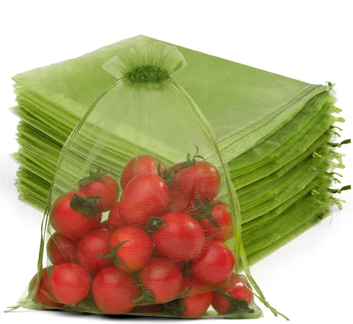 Miniatura 35 de Bolsas de organza de 3x4 pulgadas, 50 paquetes de pequeñas bolsas de regalo de malla con cordón, bolsas de muestra para fiesta, boda, baby shower