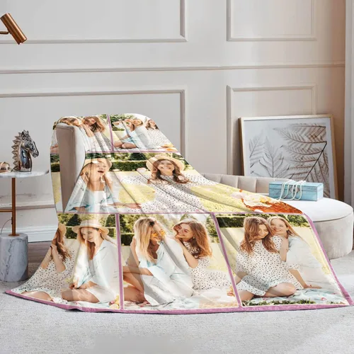 Miniatura 4 de Manta personalizada con fotos, manta de fotos personalizada, mantas personalizadas para parejas, regalos para cumpleaños, Navidad, aniversario, 7