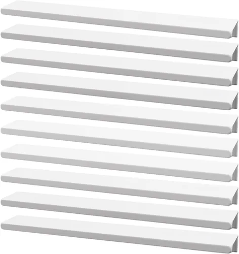 Miniatura 25 de Tiradores negros de 1.38 pulgadas para gabinete, 10 unidades, espacio entre agujeros de 0.63 pulgadas, tiradores de borde de aleación de aluminio