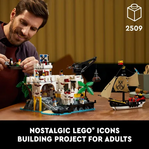 Miniatura 2 de LEGO Icons Eldorado - Kit de construcción de fortaleza, regalo pirata, incluye barco pirata y 8 minifiguras, idea de regalo nostálgica para adultos
