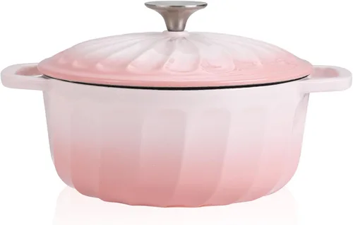 Miniatura 14 de Horno holandés de hierro fundido esmaltado con tapa, olla de horno holandés de hierro fundido de 3 cuartos de galón, olla de hierro fundido