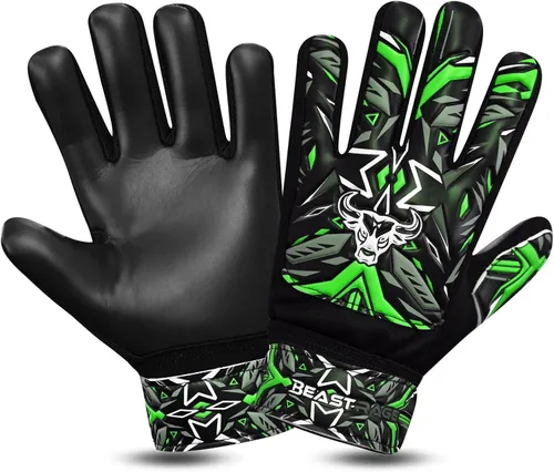 Miniatura 10 de BEAST RAGE Guantes de portero de fútbol, guantes de portero para niños y jóvenes, guantes de portero de fútbol con agarre fuerte, soporte de muñeca