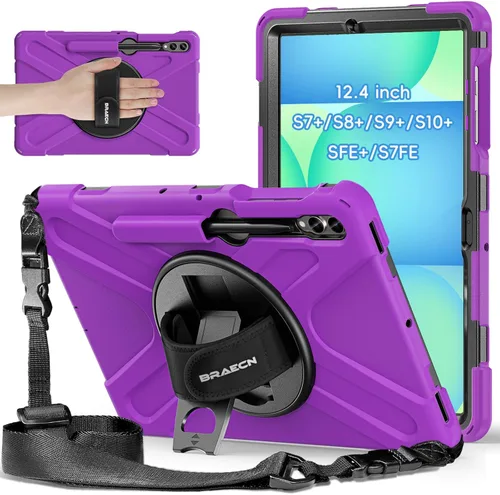 Miniatura 15 de BRAECNstock Funda para Samsung Galaxy Tab S10 Lite/ S10 FE/ S9 FE/ S9/ S8/ S7 5G Funda de 10.9"/11", Funda Protectora a Prueba de Golpes con Soporte