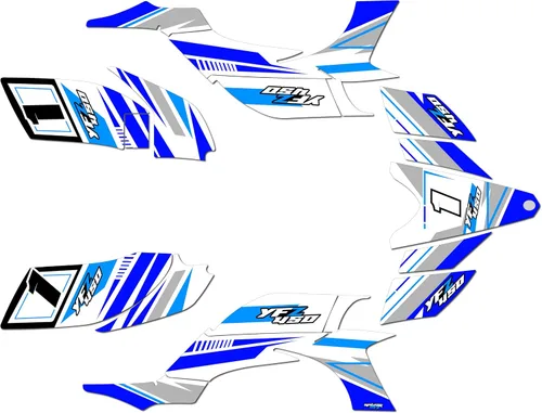 Miniatura 6 de Kit de gráficos Kalair GFX para Yamaha YFZ 450 (2004-2008) Serie Razor Magenta de 16 Mil - Adhesivos de calcomanías personalizados para ATV UTV