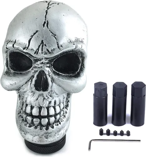 Miniatura 13 de Pomo de palanca de cambios de carreras de esqueleto para coche, palanca de cambios de calavera, se adapta a la mayoría de transmisiones automáticas