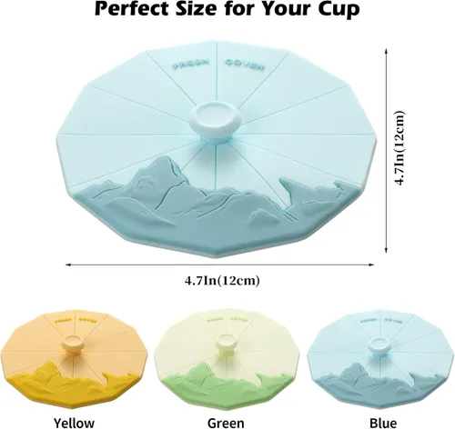 Miniatura 2 de Cubiertas de silicona para tazas (set de 3), tapas de silicona multicolores para tazas, tapas flexibles para tazas, tapas para tazas calientes de 3