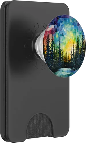 Miniatura 7 de PopSockets PopGrip intercambiables estilo vidrieras de mosaico Northern Lights
