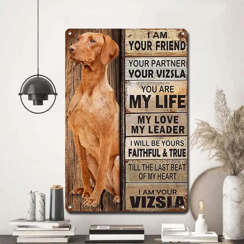 Miniatura 80 de Letrero de metal con texto en inglés "I Am Your Friend", regalo para los amantes de Weimaraner, arte de pared vintage, letreros de barra