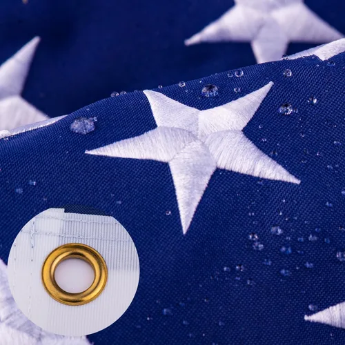 Bandera estadounidense de 2 x 3 pies, estrellas bordadas, rayas cosidas, ojales de latón, bandera de Estados Unidos de poliéster de larga duración
