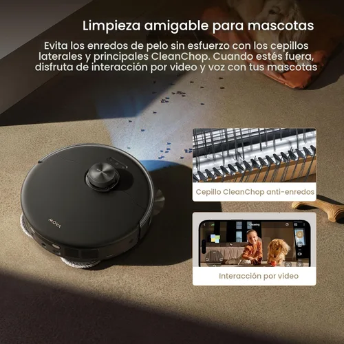 Miniatura 6 de Mova P50 Pro Ultra Robot Aspiradora y Trapeador, succión de 19,000Pa con cepillo antienredos, trapeador extraíble y levantable para alfombra y piso