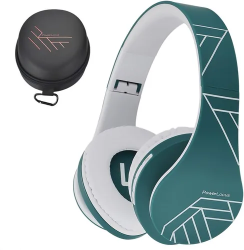Miniatura 18 de PowerLocus - Audífonos Bluetooth sobre las orejas, auriculares inalámbricos plegables estéreo con cable y sin cable con micrófono incorporado, Micro