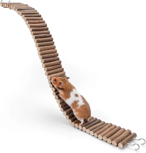 Niteangel Juguete de puente colgante de hámster, escalera de madera de escalada larga para hámsters, ratones, ratones, jerbos, ratas planeadoras de