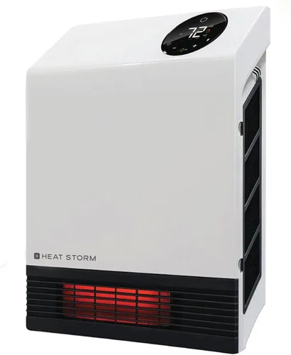 Miniatura 5 de Heat Storm Phoenix - Calentador de espacio infrarrojo con pies acoplables, control remoto, eficiencia energética: 750-1500 vatios, suelo o pared